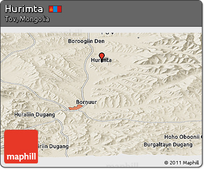 Shaded Relief Panoramic Map of Hurimta