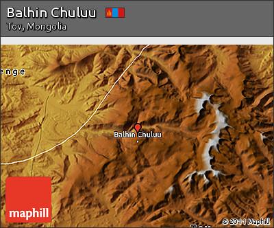 Physical 3D Map of Balhin Chuluu