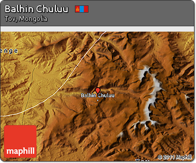 Physical 3D Map of Balhin Chuluu