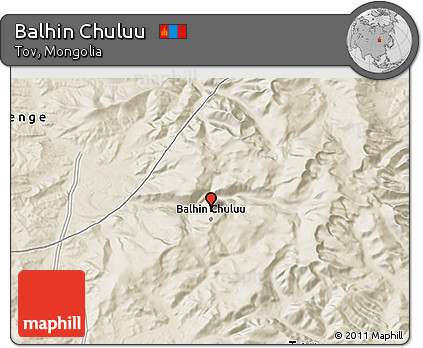 Shaded Relief 3D Map of Balhin Chuluu