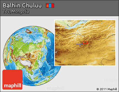 Physical Location Map of Balhin Chuluu