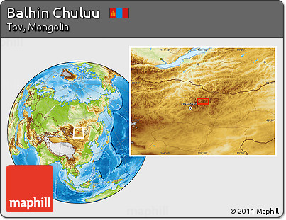 Physical Location Map of Balhin Chuluu