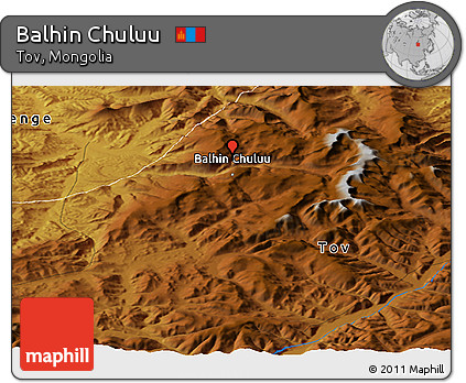Physical Panoramic Map of Balhin Chuluu