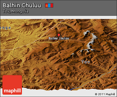 Physical Panoramic Map of Balhin Chuluu