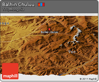 Physical Panoramic Map of Balhin Chuluu