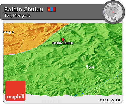 Political Panoramic Map of Balhin Chuluu