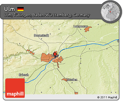 Physical 3D Map of Ulm