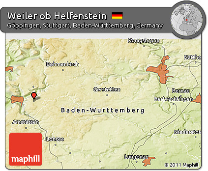 Physical 3D Map of Weiler Ob Helfenstein