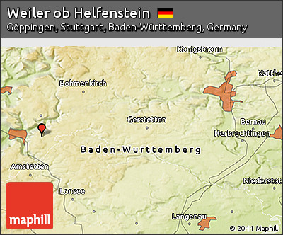 Physical 3D Map of Weiler Ob Helfenstein