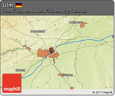Physical 3D Map of Ulm