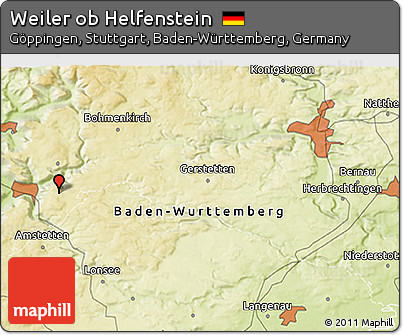 Physical 3D Map of Weiler Ob Helfenstein