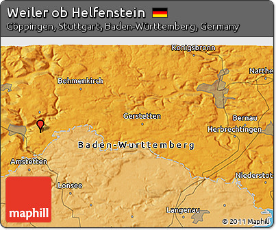 Political 3D Map of Weiler Ob Helfenstein
