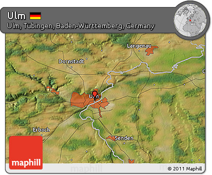 Satellite 3D Map of Ulm