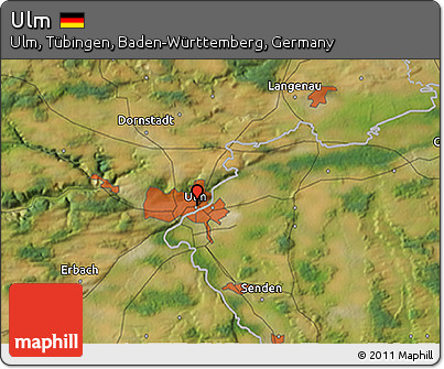 Satellite 3D Map of Ulm