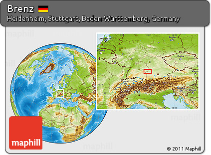 Physical Location Map of Brenz