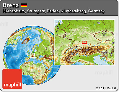 Physical Location Map of Brenz