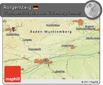 Physical Panoramic Map of Rorgensteig