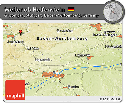 Physical Panoramic Map of Weiler Ob Helfenstein