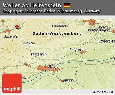 Physical Panoramic Map of Weiler Ob Helfenstein