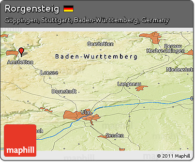 Physical Panoramic Map of Rorgensteig