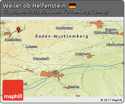 Physical Panoramic Map of Weiler Ob Helfenstein