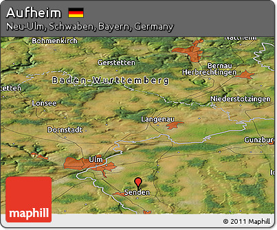 Satellite Panoramic Map of Aufheim