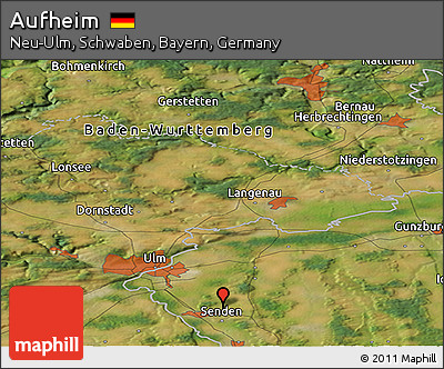 Satellite Panoramic Map of Aufheim