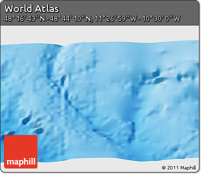 Physical 3D Map of the Area around 48° 30' 27" N, 10° 58' 29" W