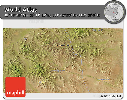 Satellite 3D Map of the Area around 48° 30' 27" N, 112° 16' 30" E