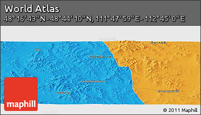 Political Panoramic Map of the Area around 48° 30' 27" N, 112° 16' 30" E