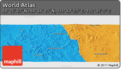 Political Panoramic Map of the Area around 48° 30' 27" N, 112° 16' 30" E