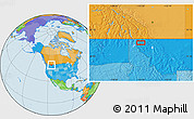 Political Location Map of the area around 48° 30' 27" N, 115° 31' 30" W