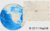 Shaded Relief Location Map of the area around 48° 30' 27" N, 115° 31' 30" W