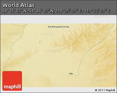 Physical 3D Map of the Area around 48° 30' 27" N, 119° 4' 29" E
