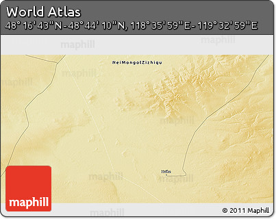 Physical 3D Map of the Area around 48° 30' 27" N, 119° 4' 29" E