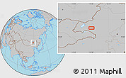 Gray Location Map of the area around 48° 30' 27" N, 119° 4' 29" E