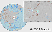 Gray Location Map of the area around 48° 30' 27" N, 119° 55' 30" E, hill shading