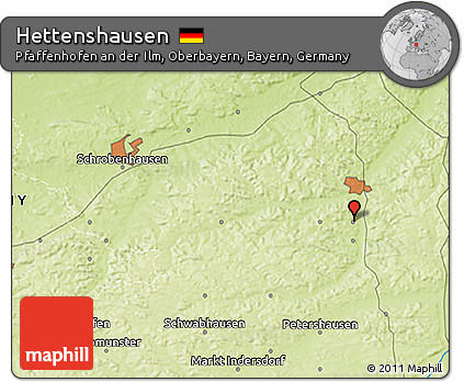 Physical 3D Map of Hettenshausen