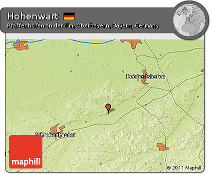Physical 3D Map of Hohenwart