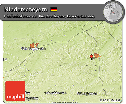 Physical 3D Map of Niederscheyern