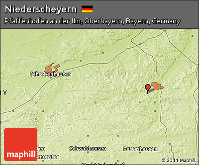 Physical 3D Map of Niederscheyern