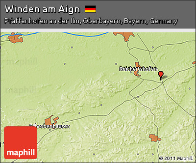 Physical 3D Map of Winden Am Aign