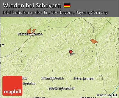 Physical 3D Map of Winden Bei Scheyern