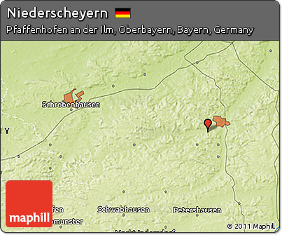 Physical 3D Map of Niederscheyern