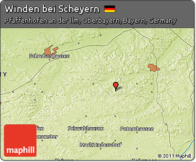 Physical 3D Map of Winden Bei Scheyern