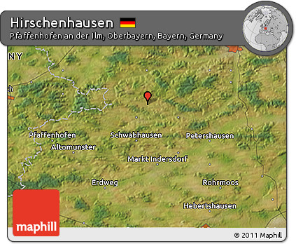 Satellite 3D Map of Hirschenhausen