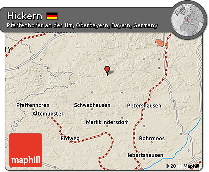 Shaded Relief 3D Map of Hickern