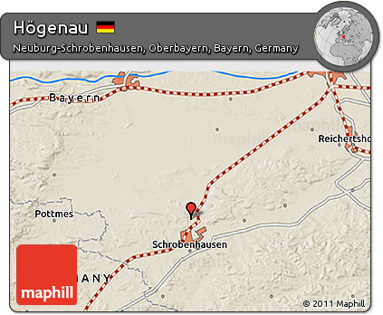 Shaded Relief 3D Map of Högenau