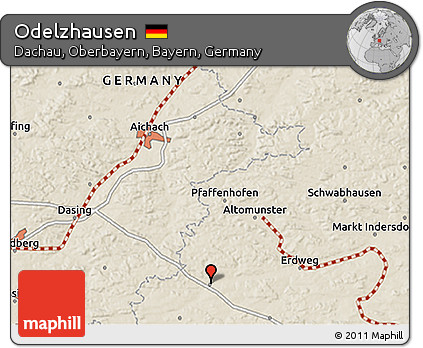 Shaded Relief 3D Map of Odelzhausen