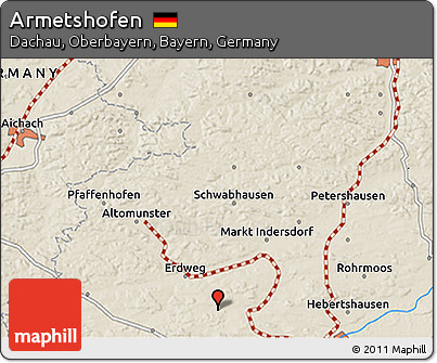 Shaded Relief 3D Map of Armetshofen